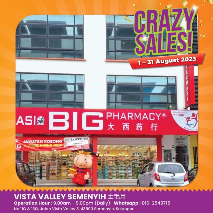 BIG Pharmacy Vista Valley – Farmasi Terbesar di Vista Valley, Pilihan Ubatan Berkualiti